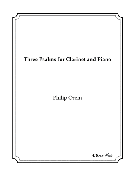 Three Psalms for Clarinet and Piano