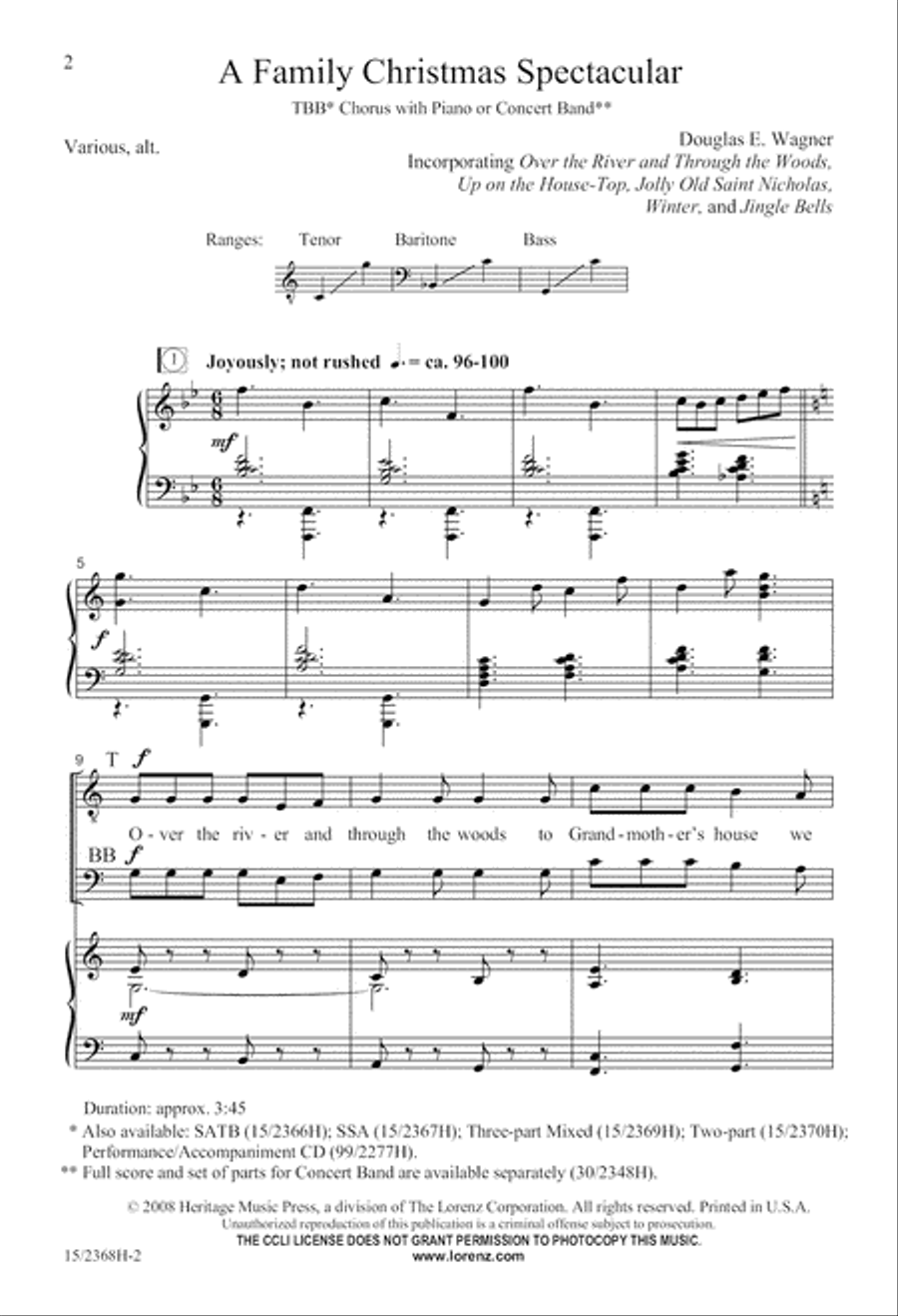 A Family Christmas Spectacular TTB scores gallery preview page 3