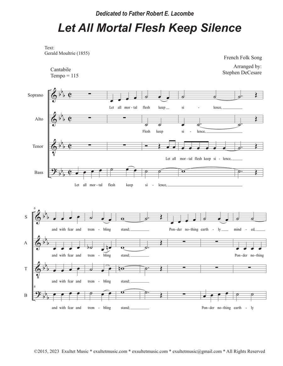 Let All Mortal Flesh Keep Silence (SATB) by Stephen DeCesare 4-Part - Digital Sheet Music