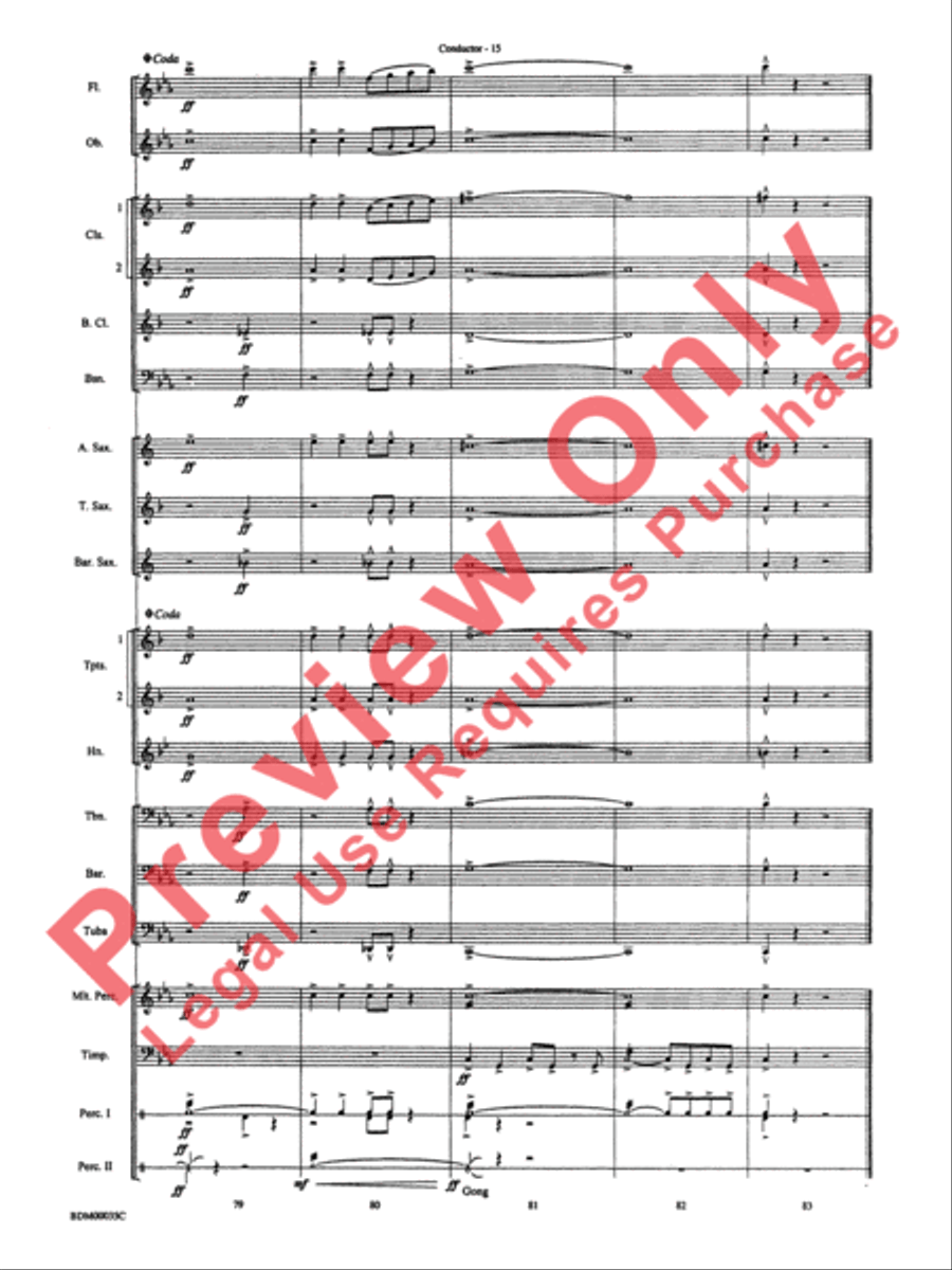 Tribal War Chant Concert Band scores gallery preview page 18