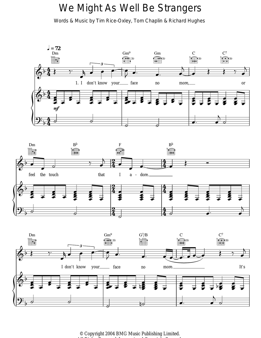 We Might As Well Be Strangers Acoustic Guitar scores gallery preview page 1