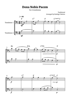 Dona Nobis Pacem - for 2 trombones (with chords)