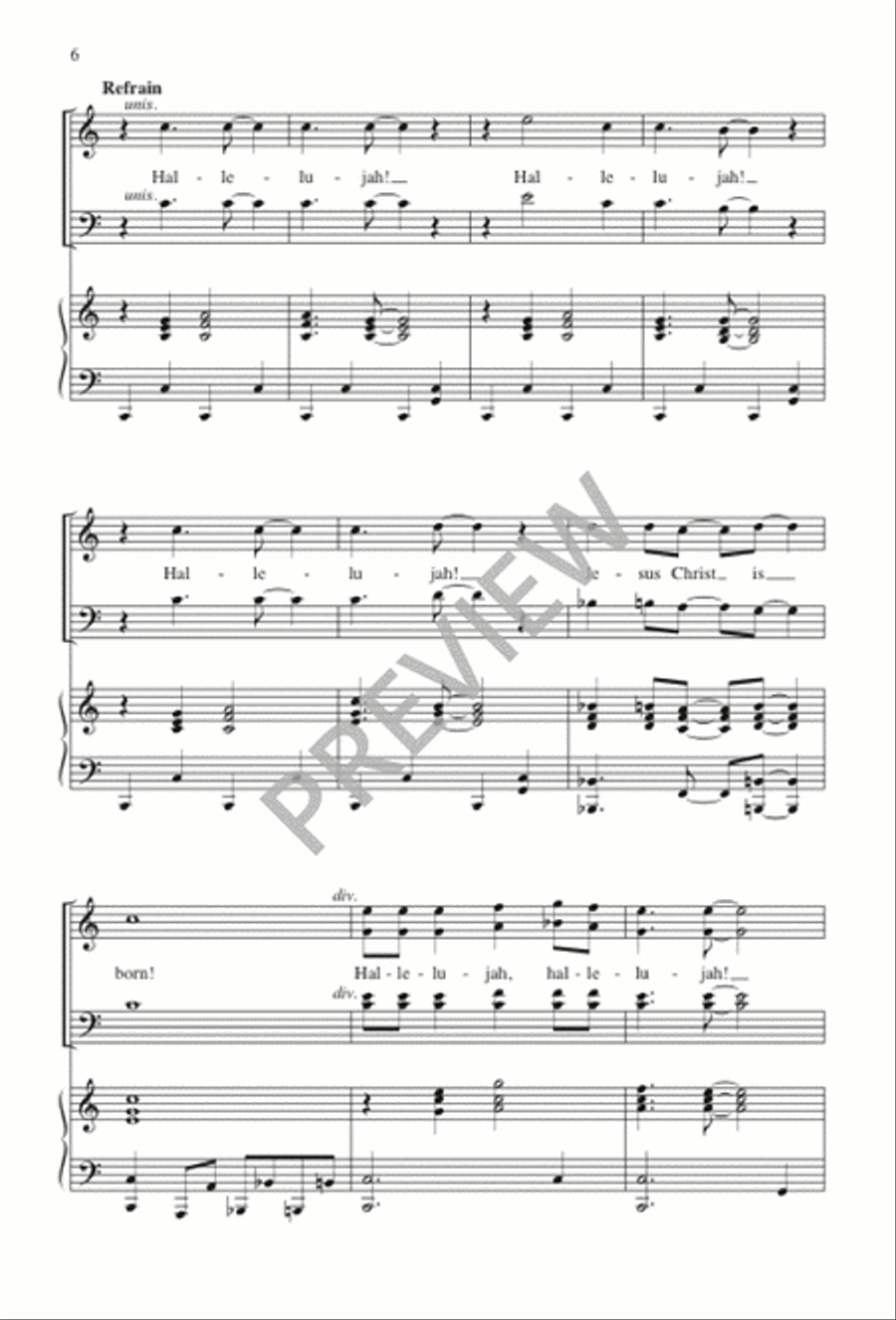 Hallelujah! Jesus Christ Is Born 4-Part scores gallery preview page 7