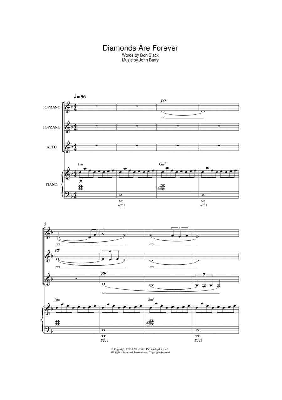 Diamonds Are Forever SSA scores gallery preview page 1
