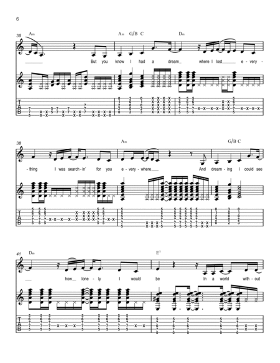 In A World Without You Electric Guitar scores gallery preview page 6