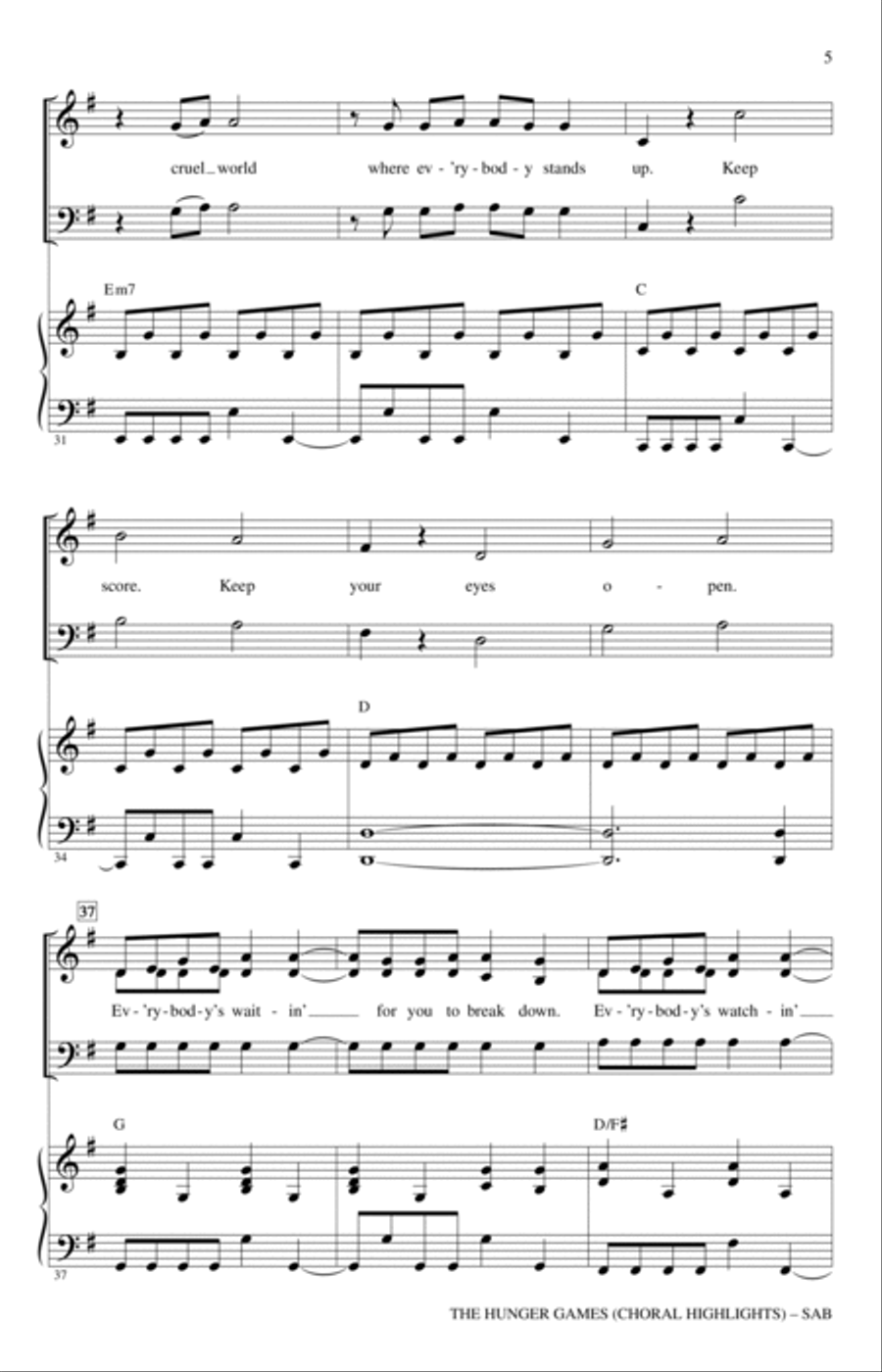 The Hunger Games (Choral Highlights) 3-Part scores gallery preview page 4
