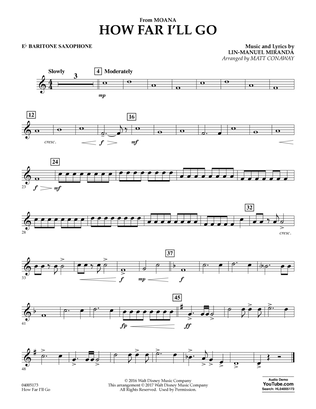 How Far I'll Go (from Moana) - Eb Baritone Saxophone