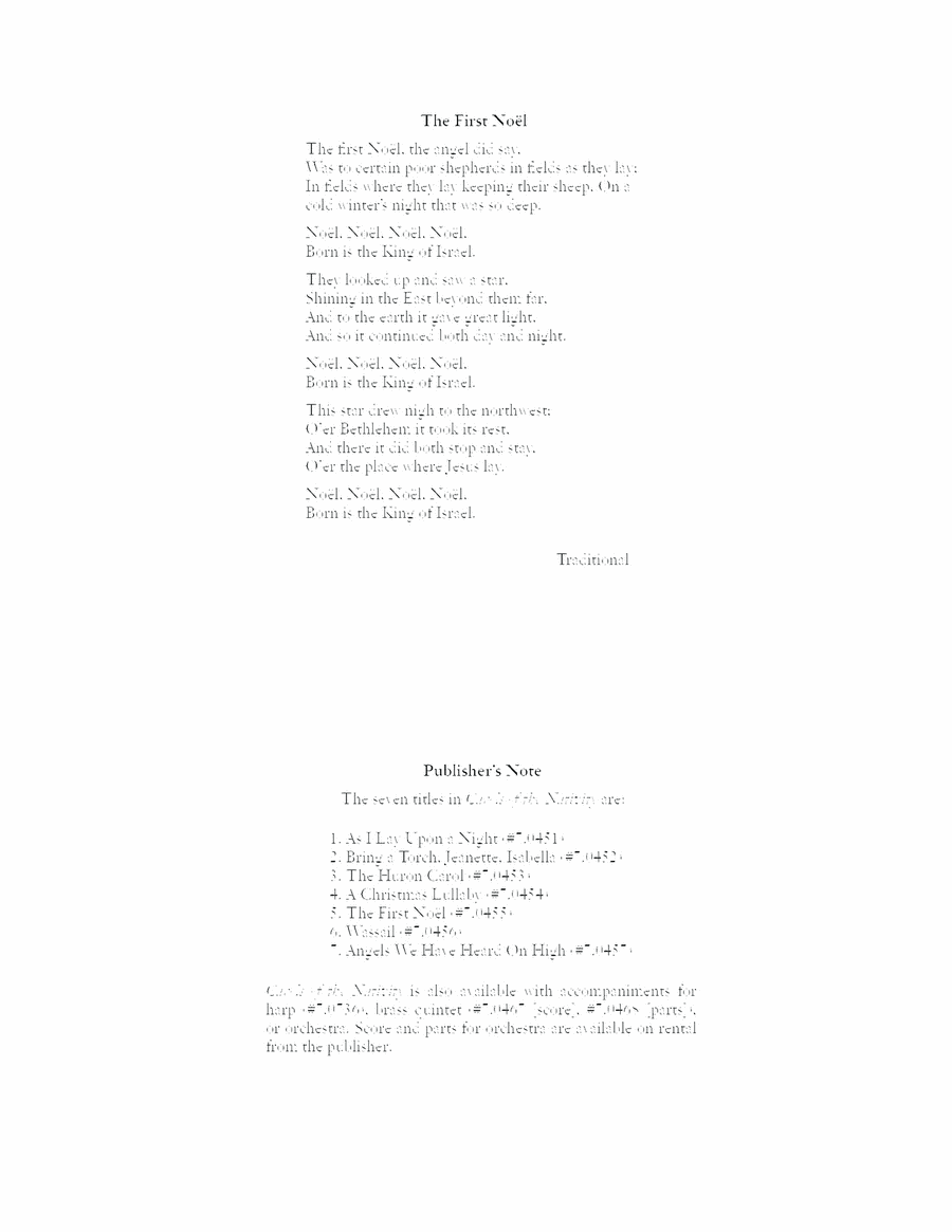 Carols of the Nativity: 5. The First Noel SSATB scores gallery preview page 1
