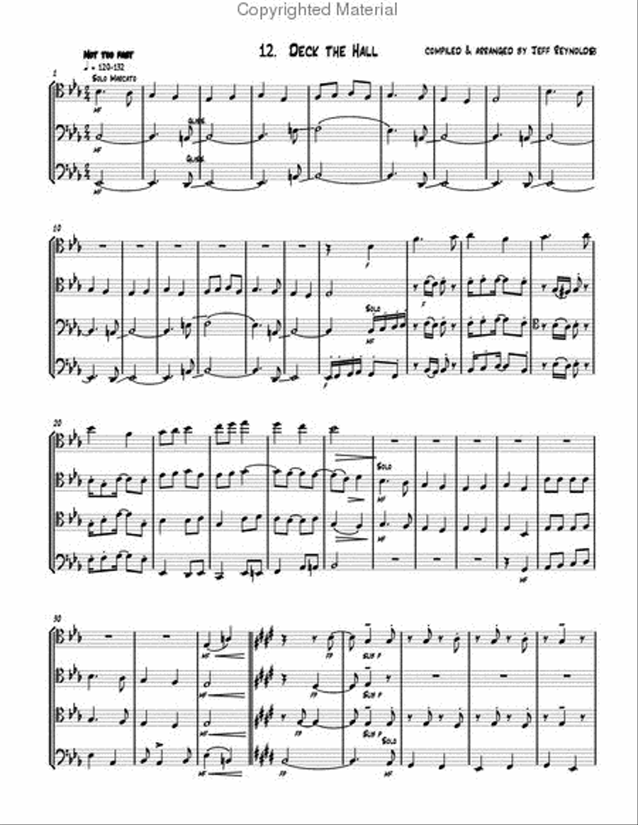 19 Traditional Christmas Carols Trombone Quartet scores gallery preview page 8