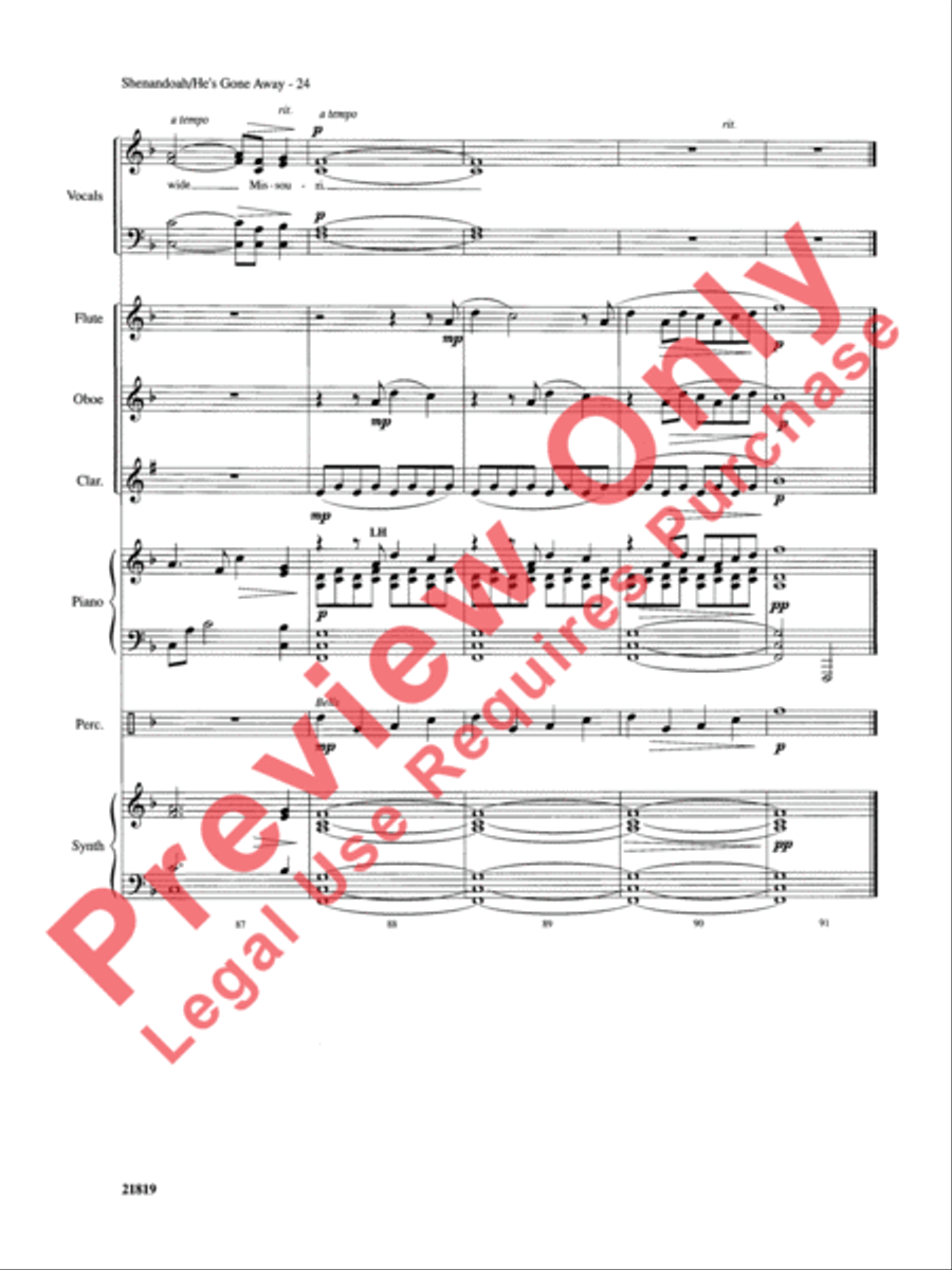 Shenandoah / He's Gone Away Choir scores gallery preview page 25
