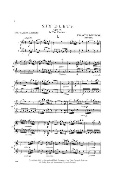 Six Duets, Opus 74