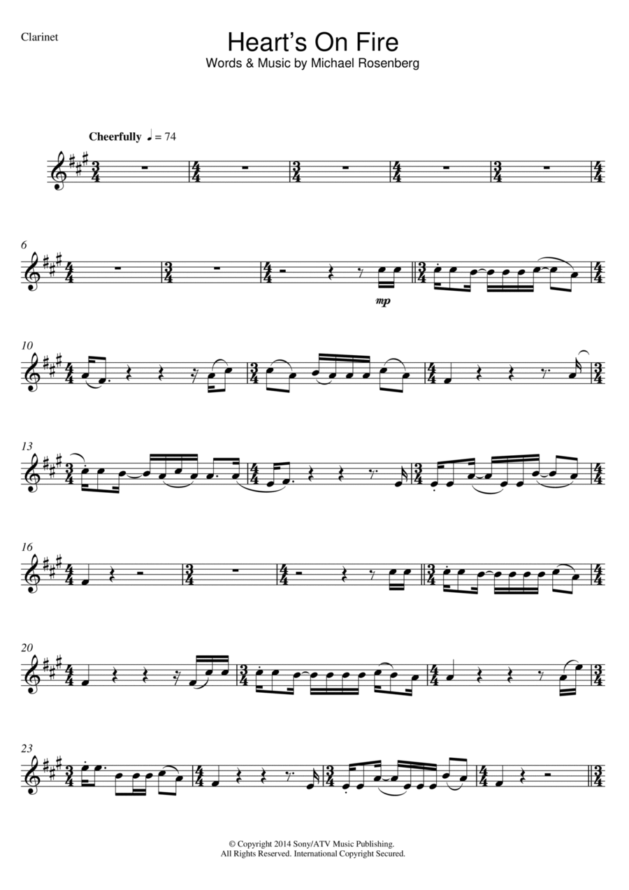 Heart's On Fire Heart's On Fire Piano scores gallery preview page 1