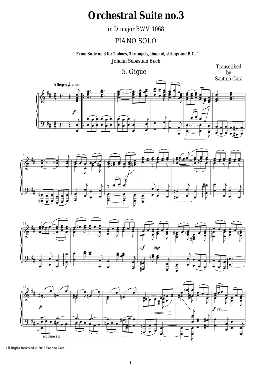 Bach suite new arrivals 3 piano