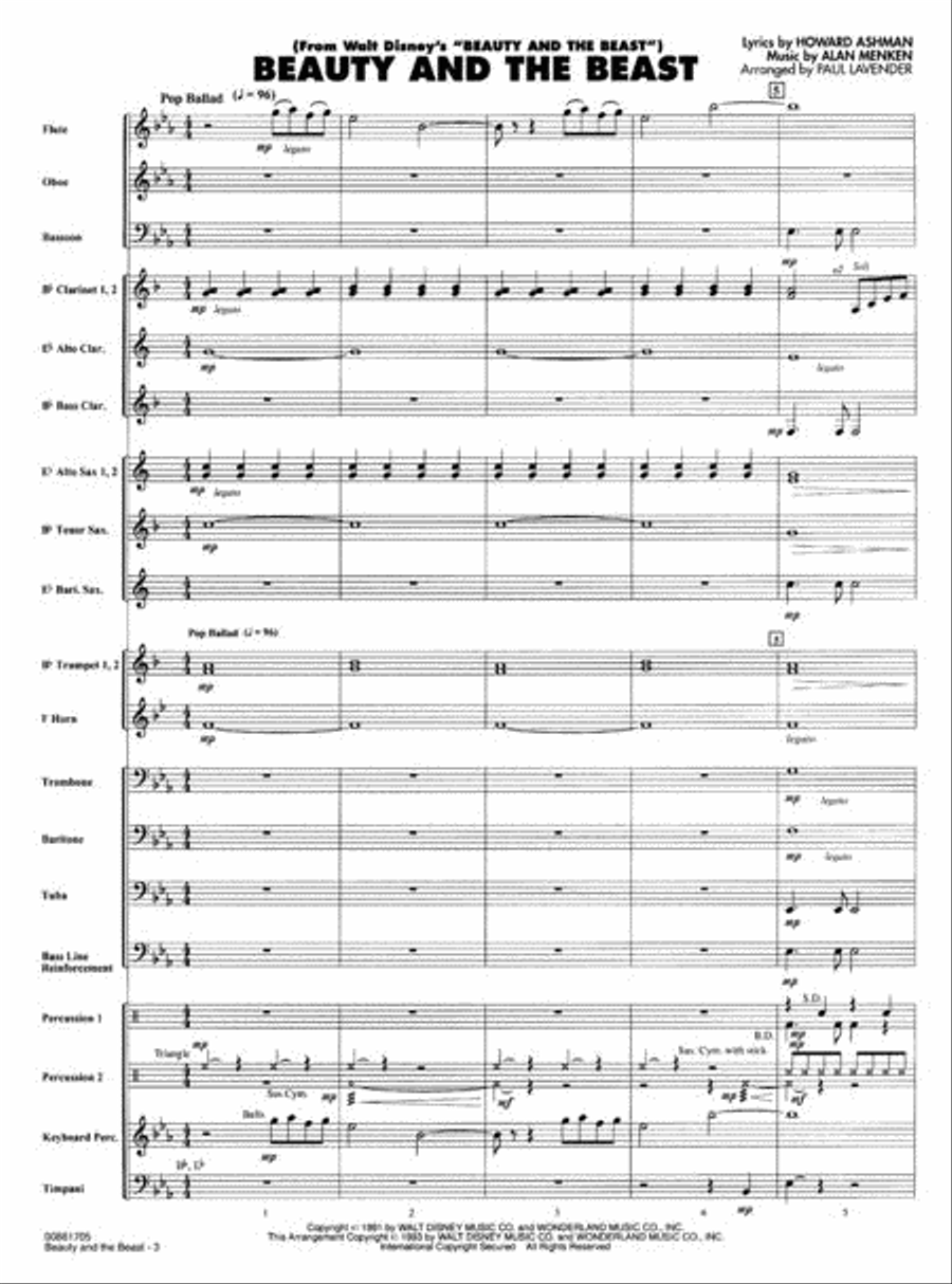 Beauty and the Beast Concert Band scores gallery preview page 2
