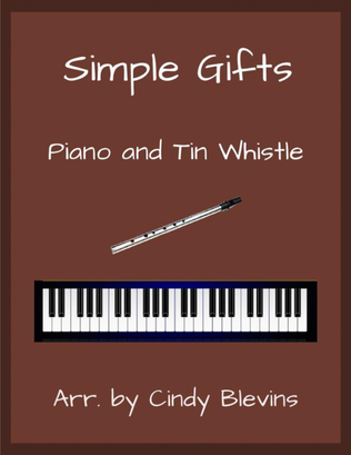 Simple Gifts, Piano and Tin Whistle (D)