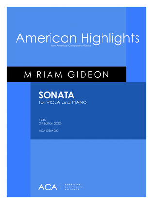 Book cover for [Gideon] Sonata for Viola and Piano