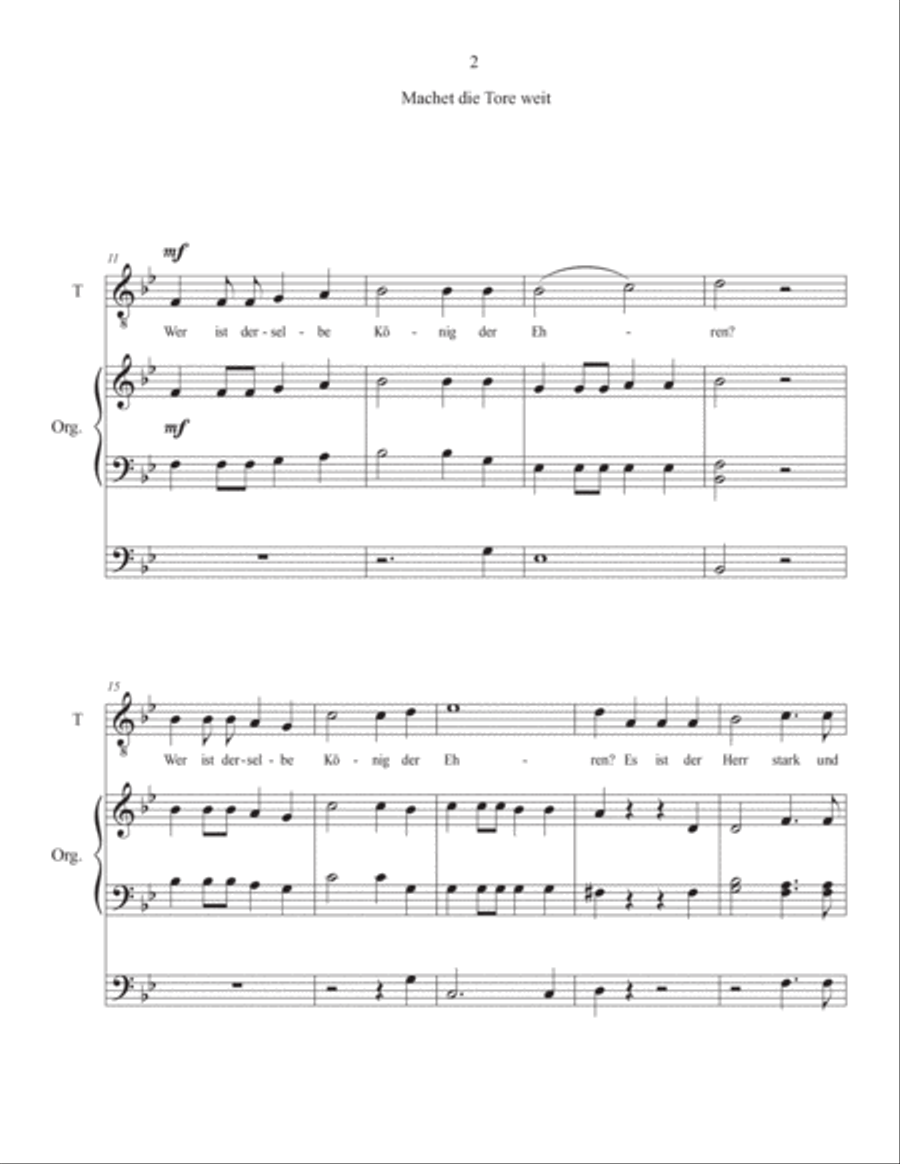 Machet die Tore weit Tenor Voice scores gallery preview page 2
