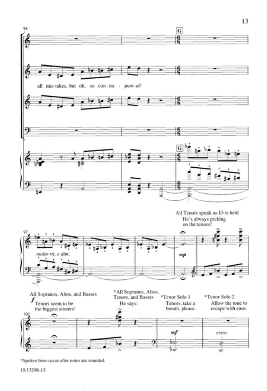 A Chorister's Covert Concert 4-Part scores gallery preview page 13