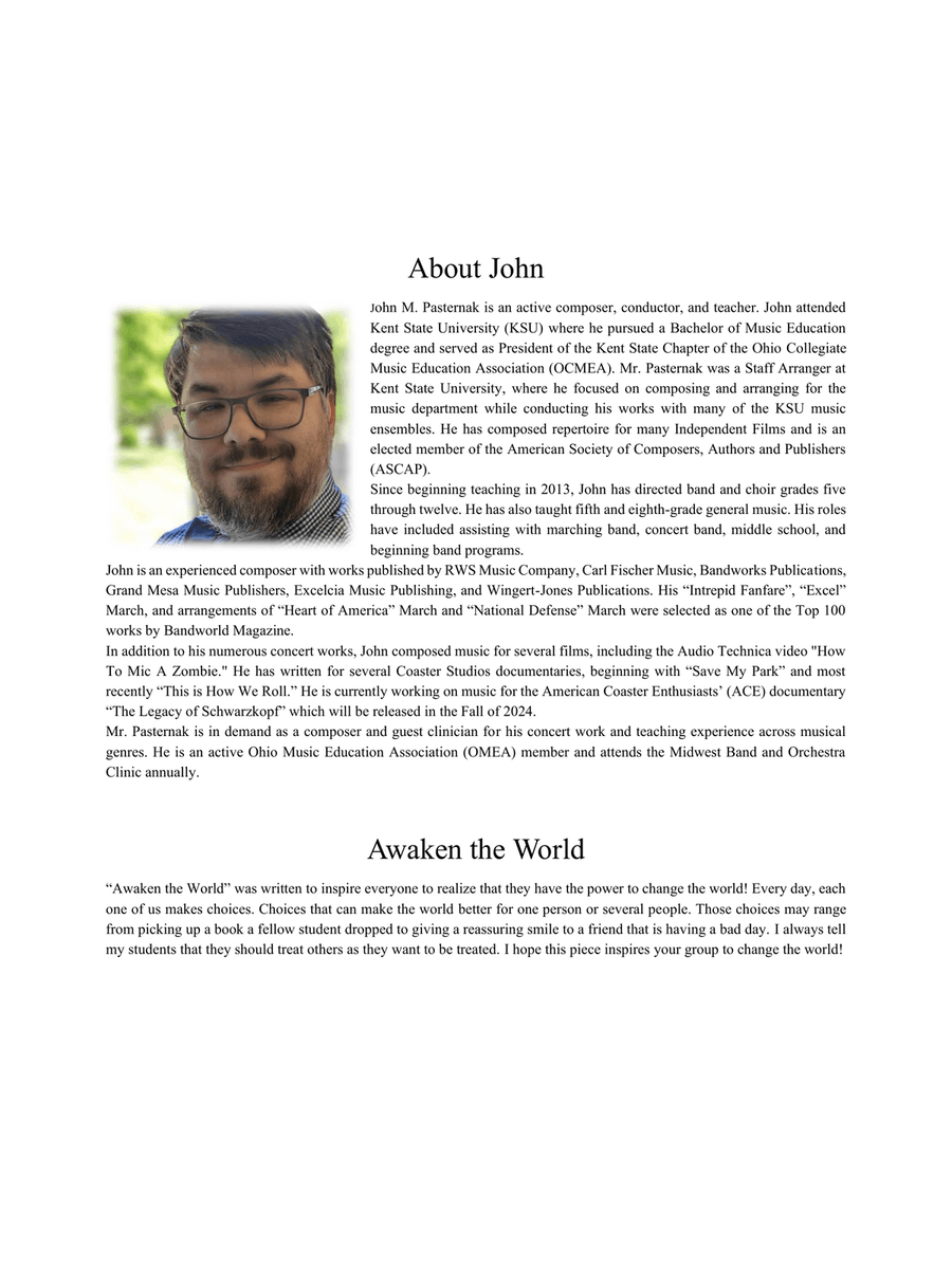 Awaken the World Concert Band scores gallery preview page 2