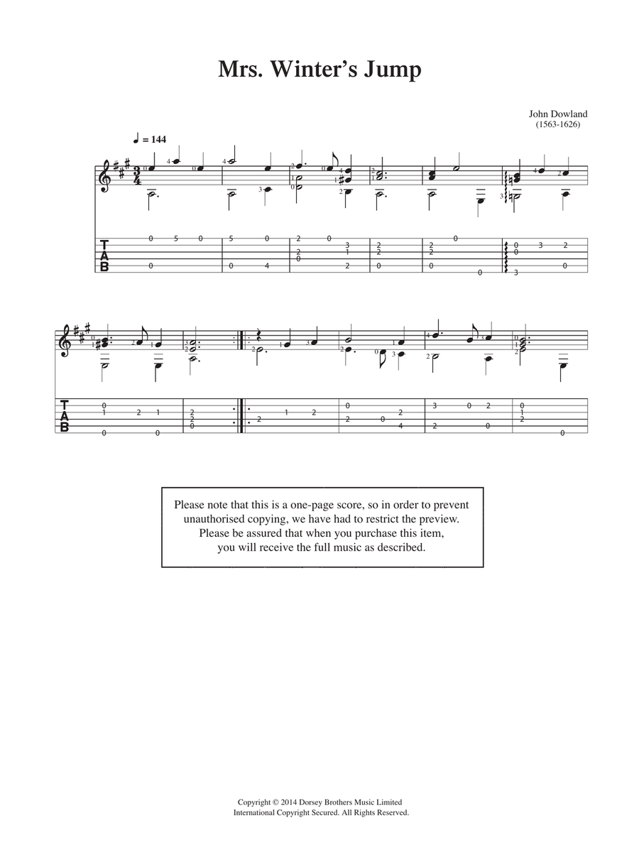 Mrs Winter's Jump Acoustic Guitar scores gallery preview page 1