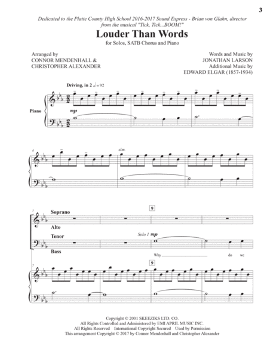 Louder Than Words Louder Than Words 4-Part scores gallery preview page 3