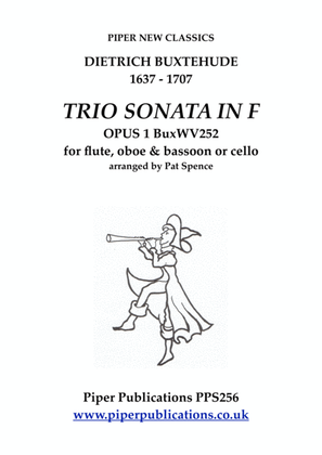 Book cover for BUXTEHUDE TRIO SONATA IN F MAJOR OPUS 1 BuxWV252 for flute, oboe & bassoon or cello