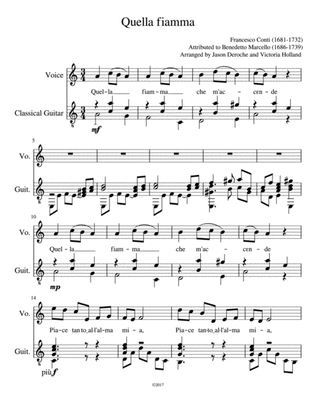 "Quella fiamma" (Conti; attrib. to Marcello, B.) for voice and guitar