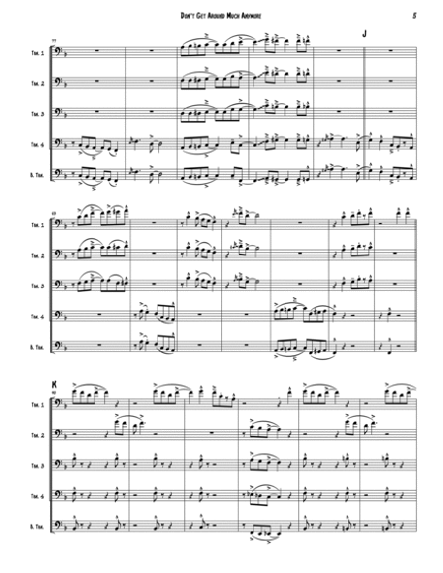 Don't Get Around Much Anymore Brass Quintet scores gallery preview page 5