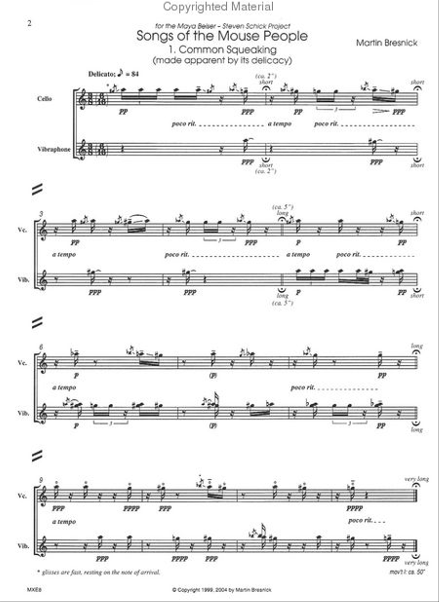 Songs of the Mouse People Cello scores gallery preview page 2