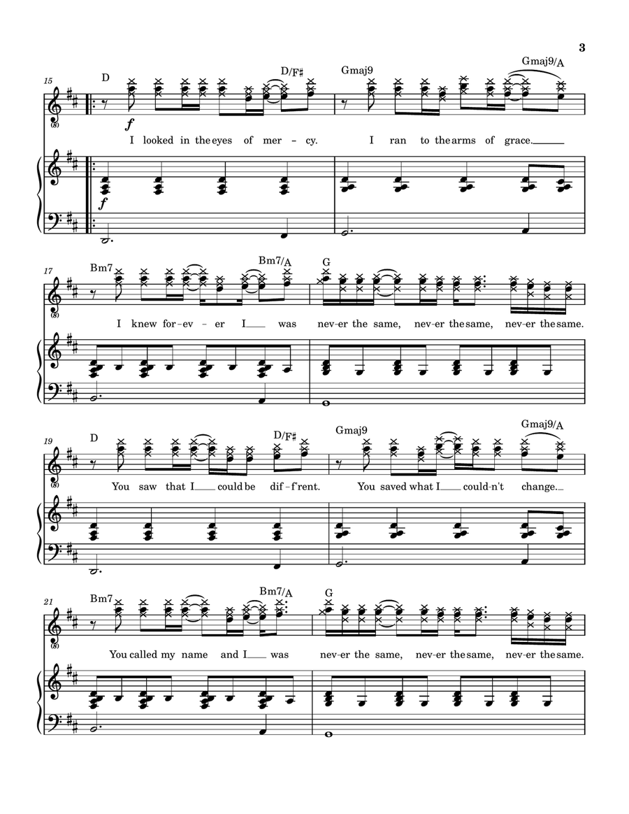 Never The Same Never The Same Piano, Vocal, Guitar scores gallery preview page 4