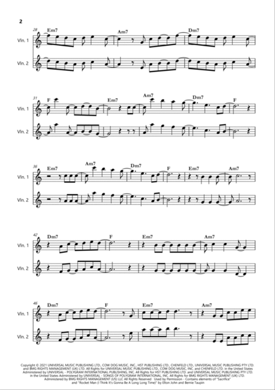 Cold Heart (pnau Remix) String Duet scores gallery preview page 2