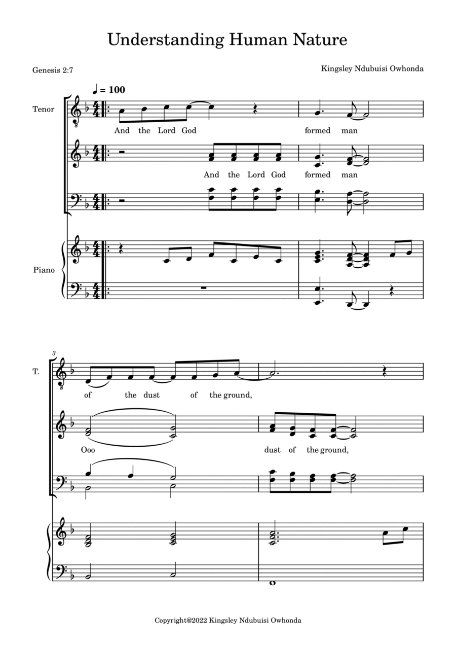 Understanding Human Nature 4-Part scores gallery preview page 1
