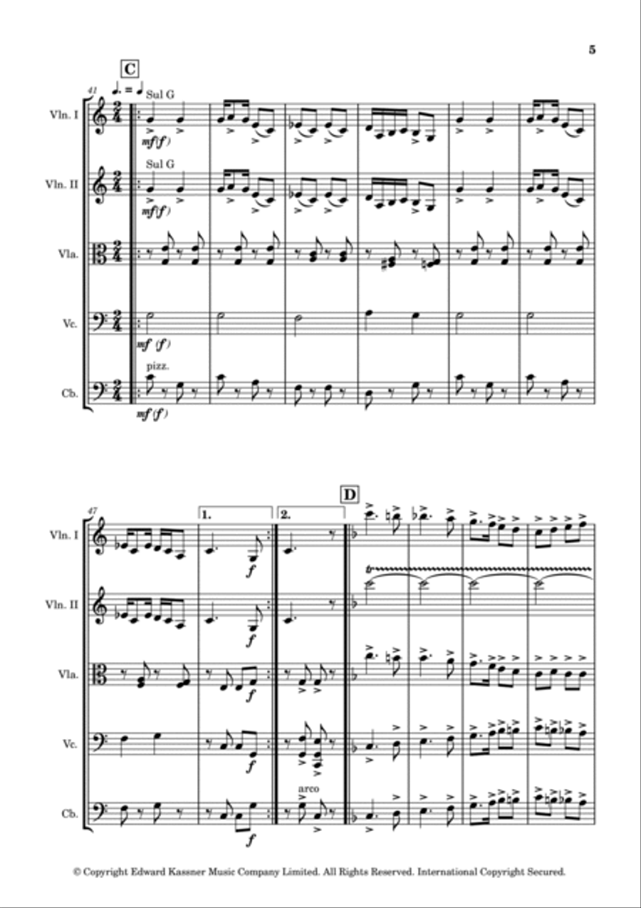 Marching Strings String Quintet scores gallery preview page 5