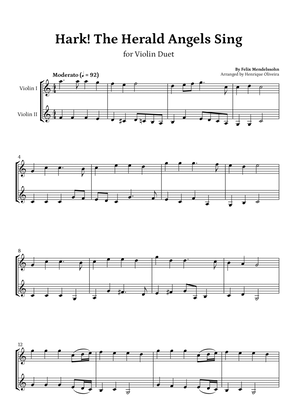 Hark! The Herald Angels Sing (Violin Duet ) - Beginner Level