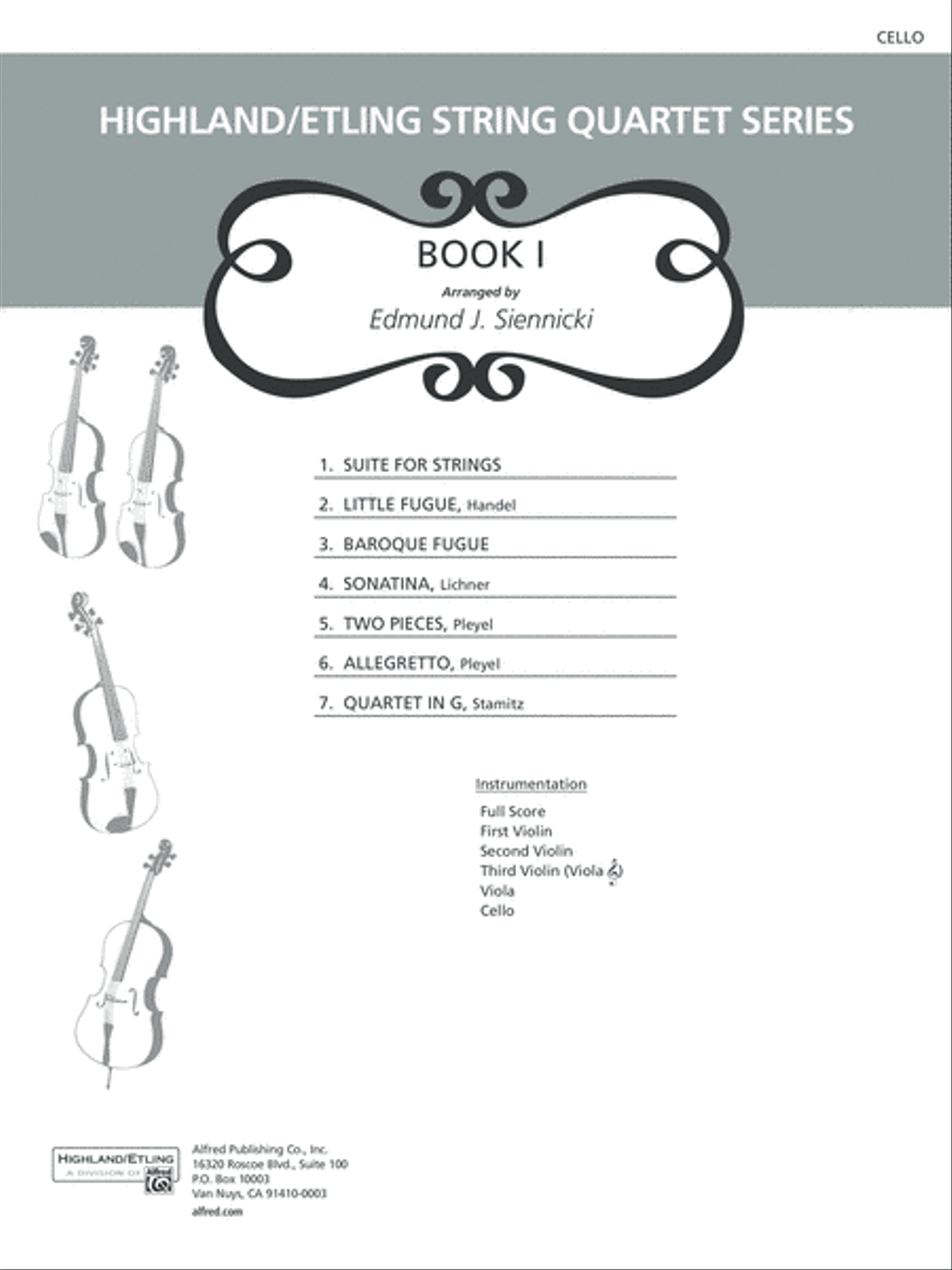 Highland/Etling String Quartet Series: Set 1: Cello String Quartet scores gallery preview page 1
