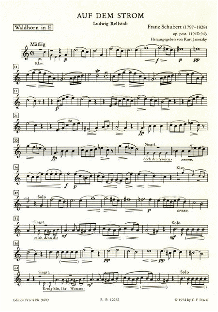 Auf dem Strom for Voice, French Horn and Piano Horn scores gallery preview page 4
