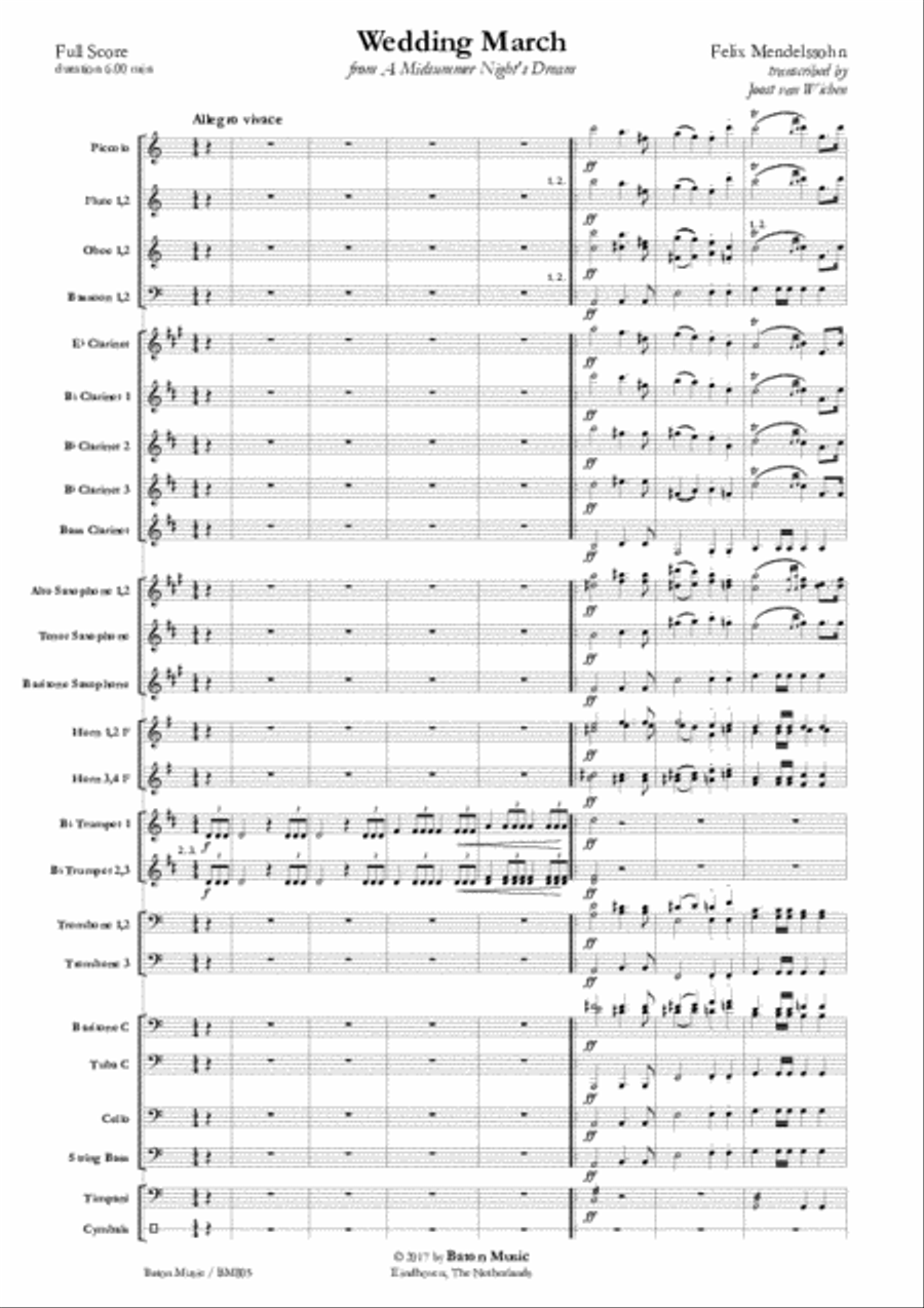 Wedding March Wedding March Concert Band scores gallery preview page 2