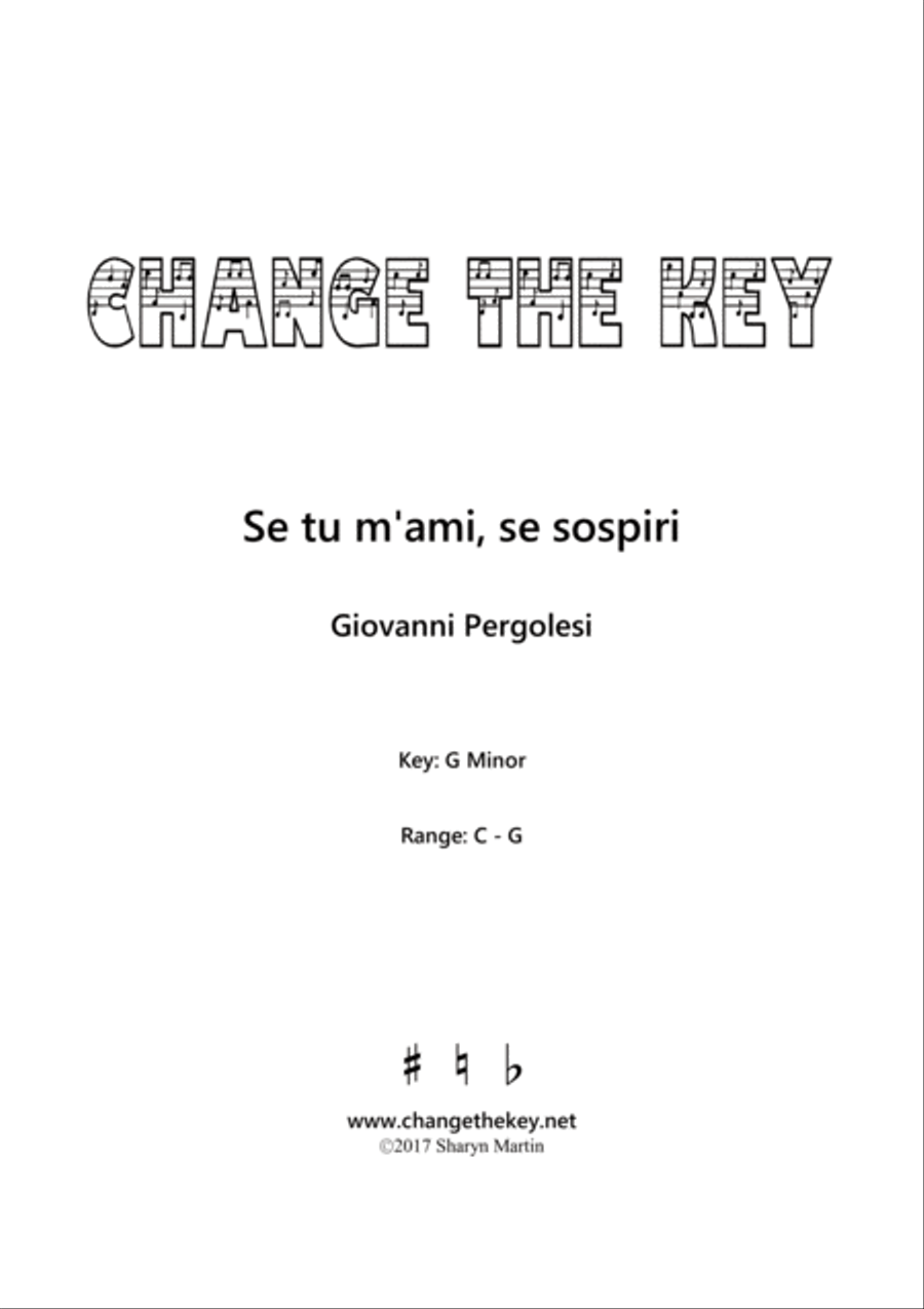Se tu m'ami, se sospiri - G Minor Voice Solo scores gallery preview page 1