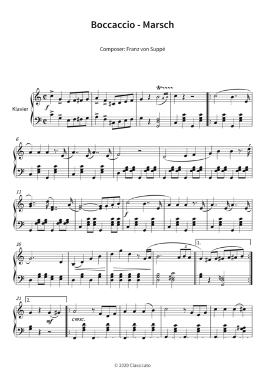 Boccaccio - Marsch Piano scores gallery preview page 3