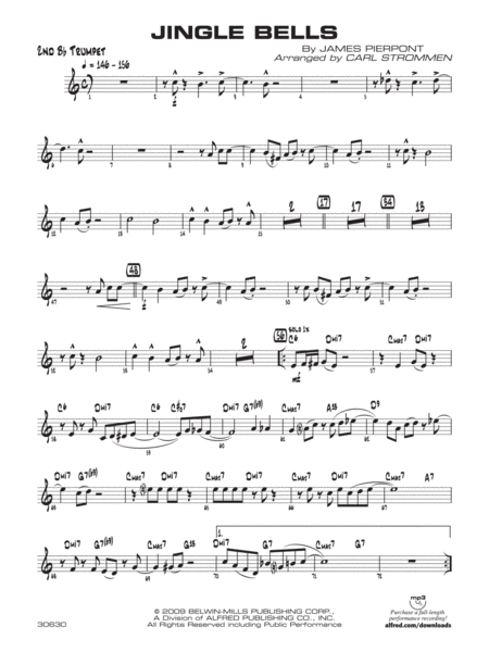 Jingle Bells: 2nd B-flat Trumpet