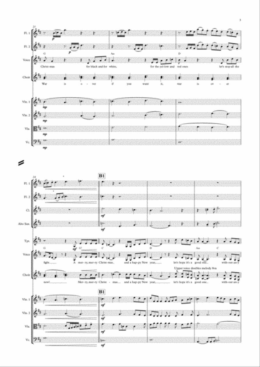 Happy Xmas (War Is Over) Happy Xmas (War Is Over) SSA scores gallery preview page 3