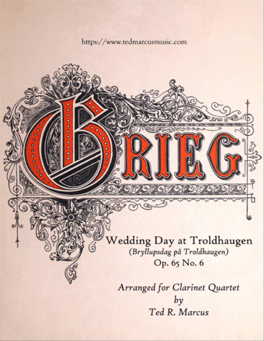 Wedding Day at Troldhaugen for Clarinet Quartet image number null