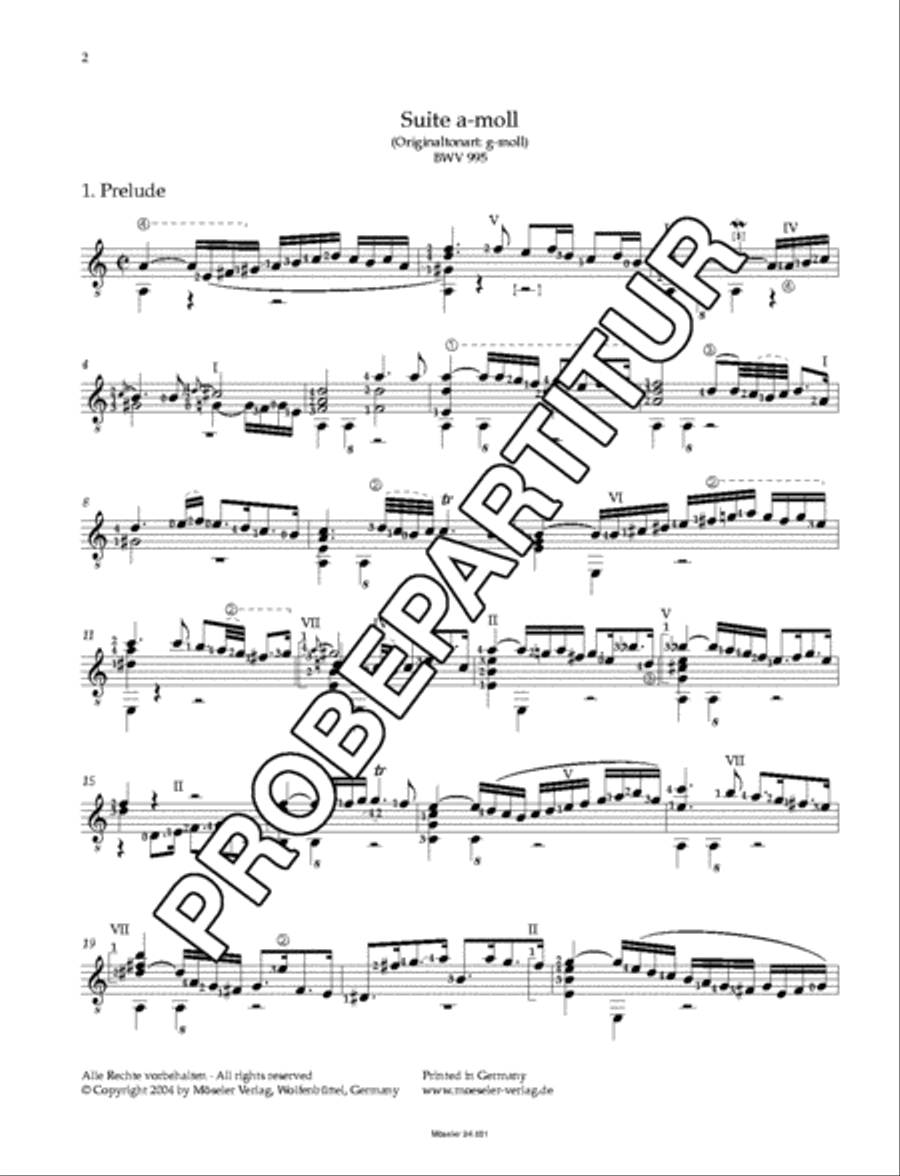 Suite a-Moll (orig. g-Moll) BWV 995 Classical Guitar scores gallery preview page 3