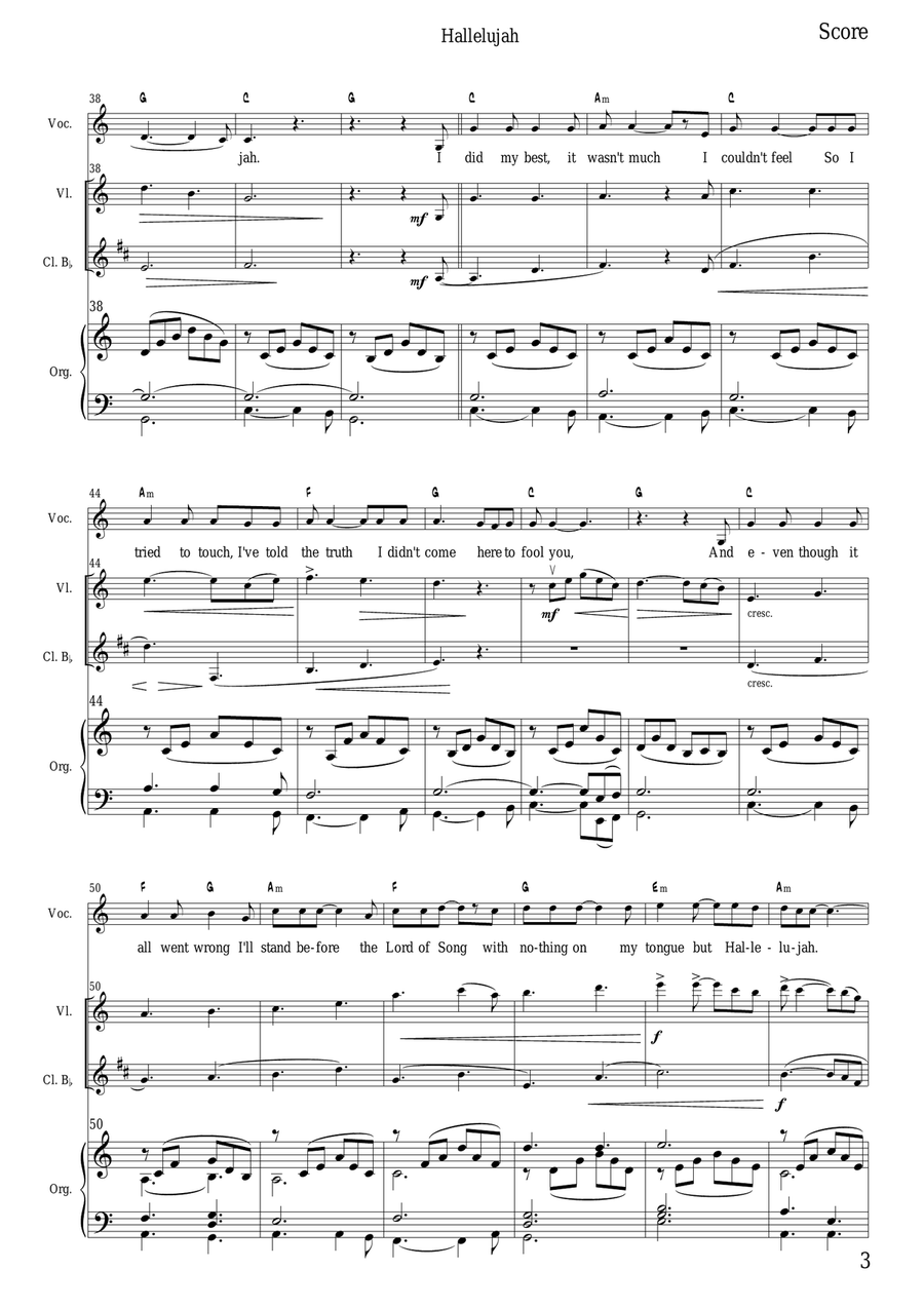 Hallelujah Hallelujah Piano, Vocal scores gallery preview page 3
