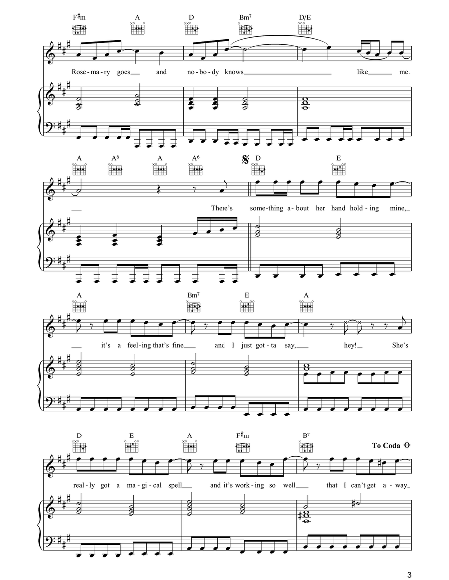 Love Grows (Where My Rosemary Goes) Piano, Vocal, Guitar scores gallery preview page 3
