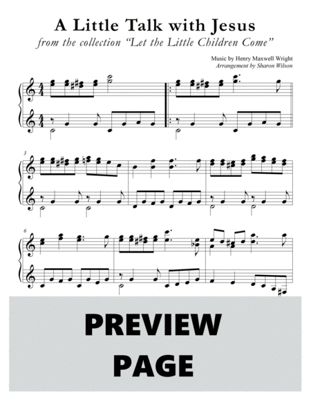 Let the Little Children Come (A Collection of LARGE PRINT, Two-page Arrangements for Solo Piano) image number null