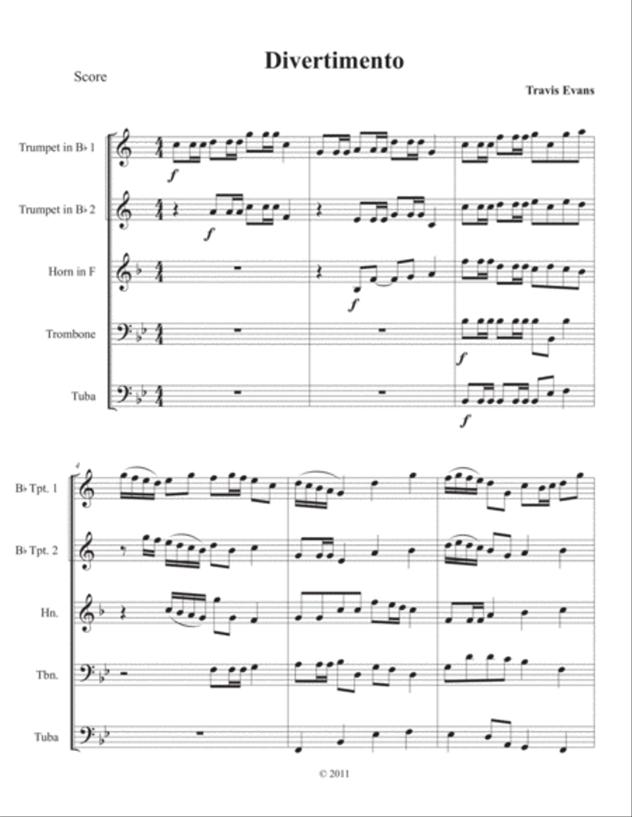 Divertimento Divertimento Brass Ensemble scores gallery preview page 1