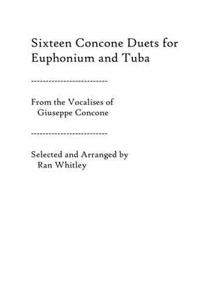 Book cover for Sixteen Duets from selected Vocalises for Euphonium & Tuba volume 1