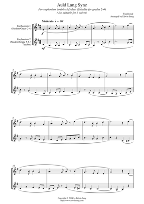 Auld Lang Syne (for euphonium duet (Bb treble, 3 or 4 valved), suitable for grades 2-6)