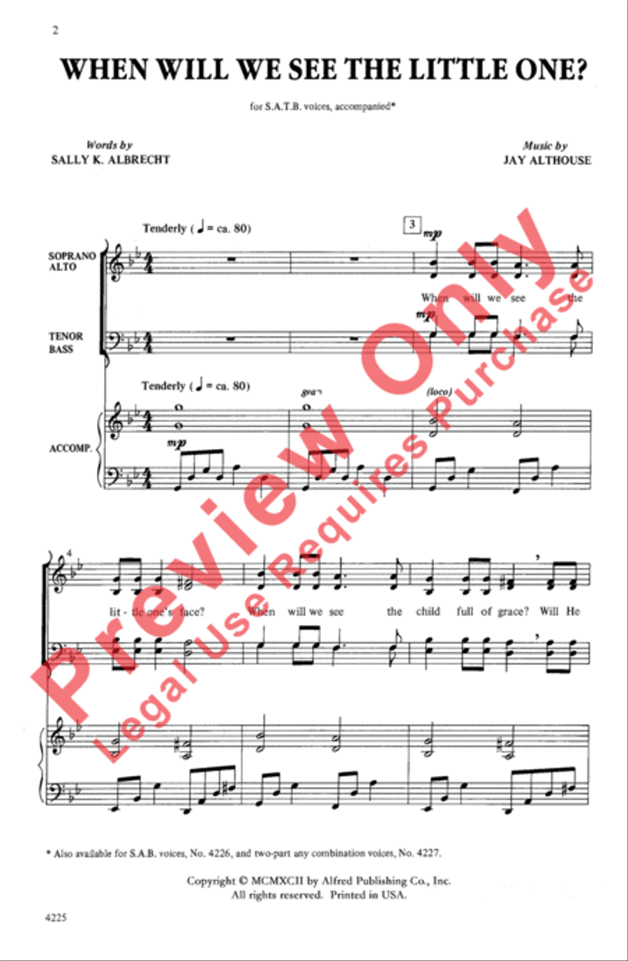 When Will We See the Little One? 4-Part scores gallery preview page 2